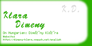 klara dimeny business card